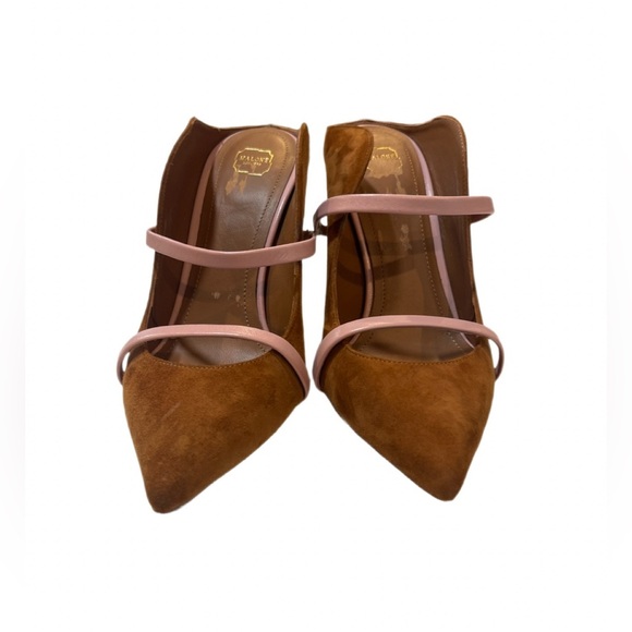 Malone Souliers Maureen Brown Suede & Pink Patent Pumps EU 38 (US 8) - Picture 4 of 9